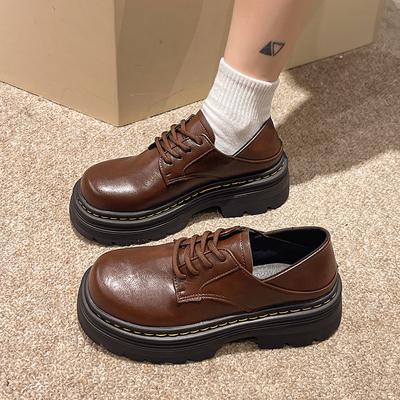 Vento versatile da donna 2025 primavera nuova gonna allacciata stile college scarpe di pelle piccole singole