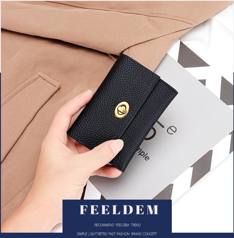 Genuine Leather Women's Coin Purse: Short, Exquisite, Multifunctional Card Holder, New 2025 Fashion