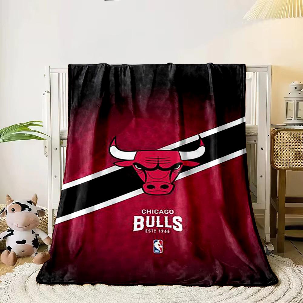 Chicago Bulls Logo Decke, Rote und Schwarze Stil Flanelldecke für Schlafzimmer, Wohnzimmer, Sofa und Nickerchen-Sofas