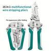 Heavy-duty Industrial Wire Stripper with Crimping, Cutting, and Twisting Functions - Integrated Structure, Foldable Design