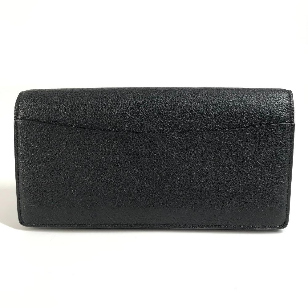Louis Vuitton Long Wallet Bi-fold Flap Long Wallet Calf leather Black