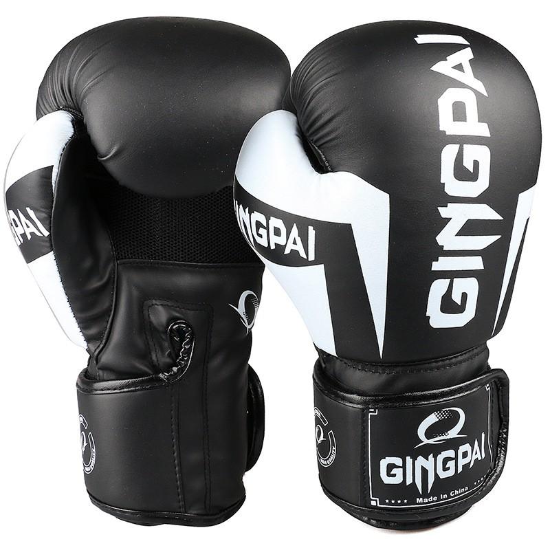 Adult Boxing Gloves Muay Thai Kickboxing Training Punching Bag Workout PU Leather 10oz White Black Pink Orange