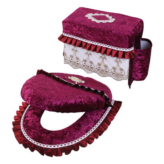 Pokrywa zbiornika toalety z flaneli Ultra Pluszowa pokrywa deski sedesowej z kieszeniami bocznymi