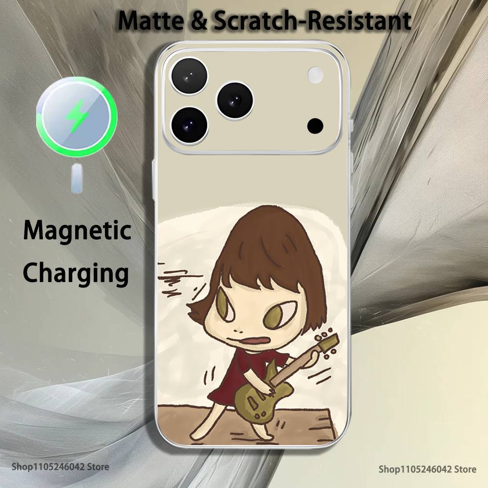 

Cute Y-Yoshitomo Nara Transparent White Phone Case For iPhone 17,16,15,14,13,12,11,Pro,Max,Plus,Mini Magnetic Wireless Charging iPhone13
