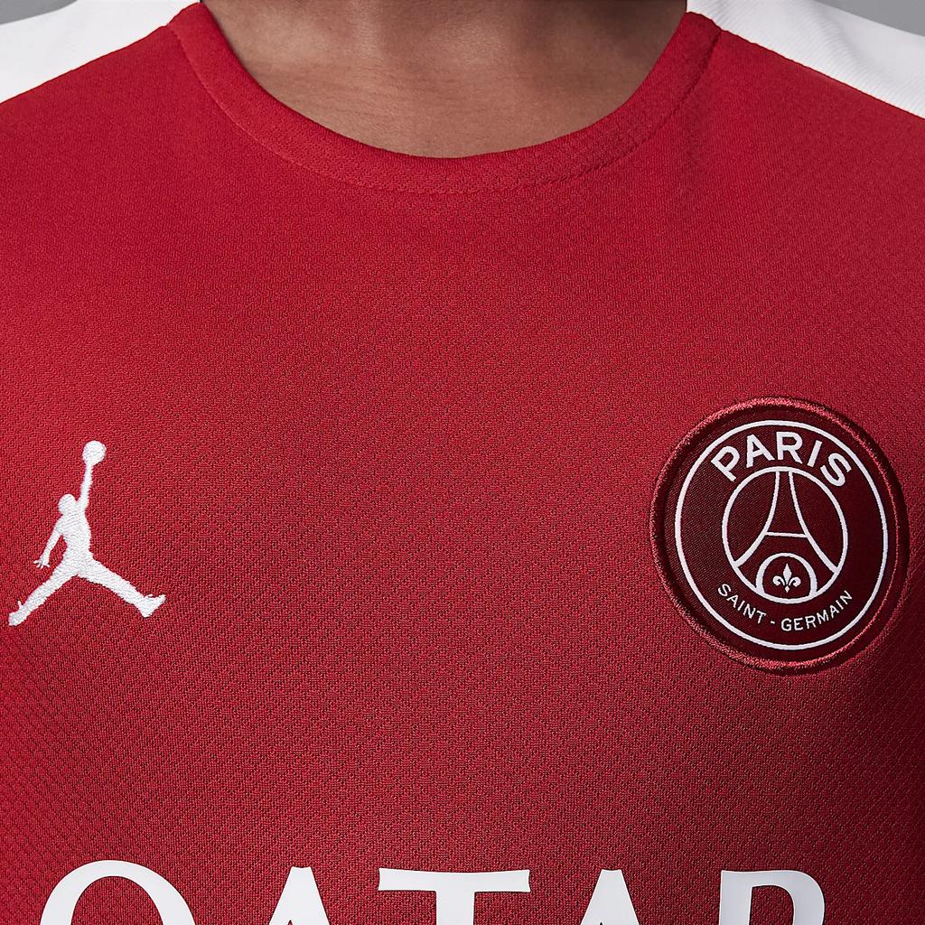 Jordan Paris Saint-Germain Striker T-Shirt Dri-FIT Minimalist Round Neck Short Sleeve Kids tops Red Phantom HJ3402-660
