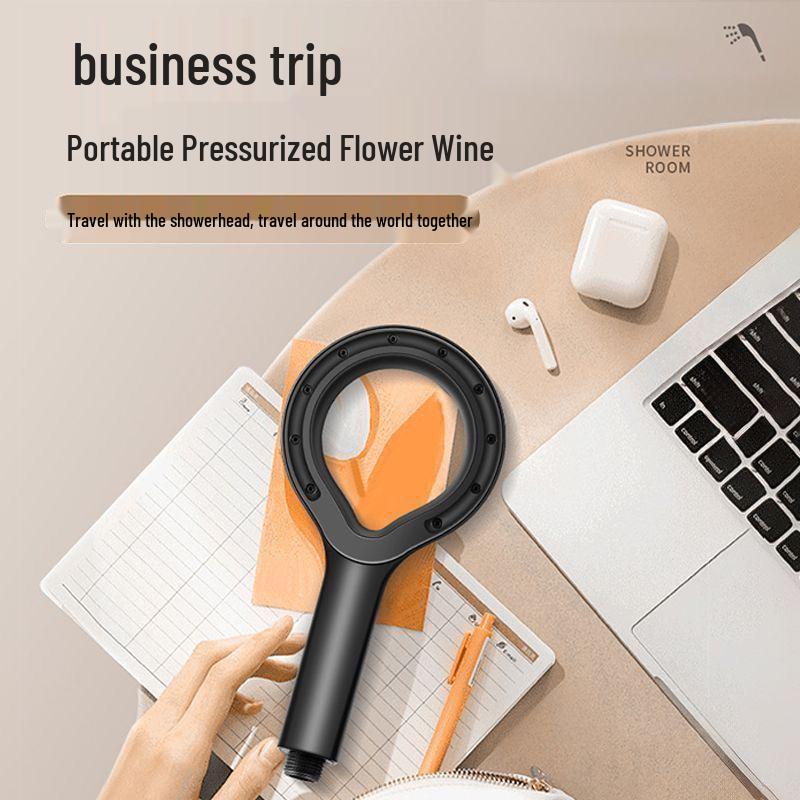 Heart-Shaped Pressurized Handheld Shower Set with Lotus Head