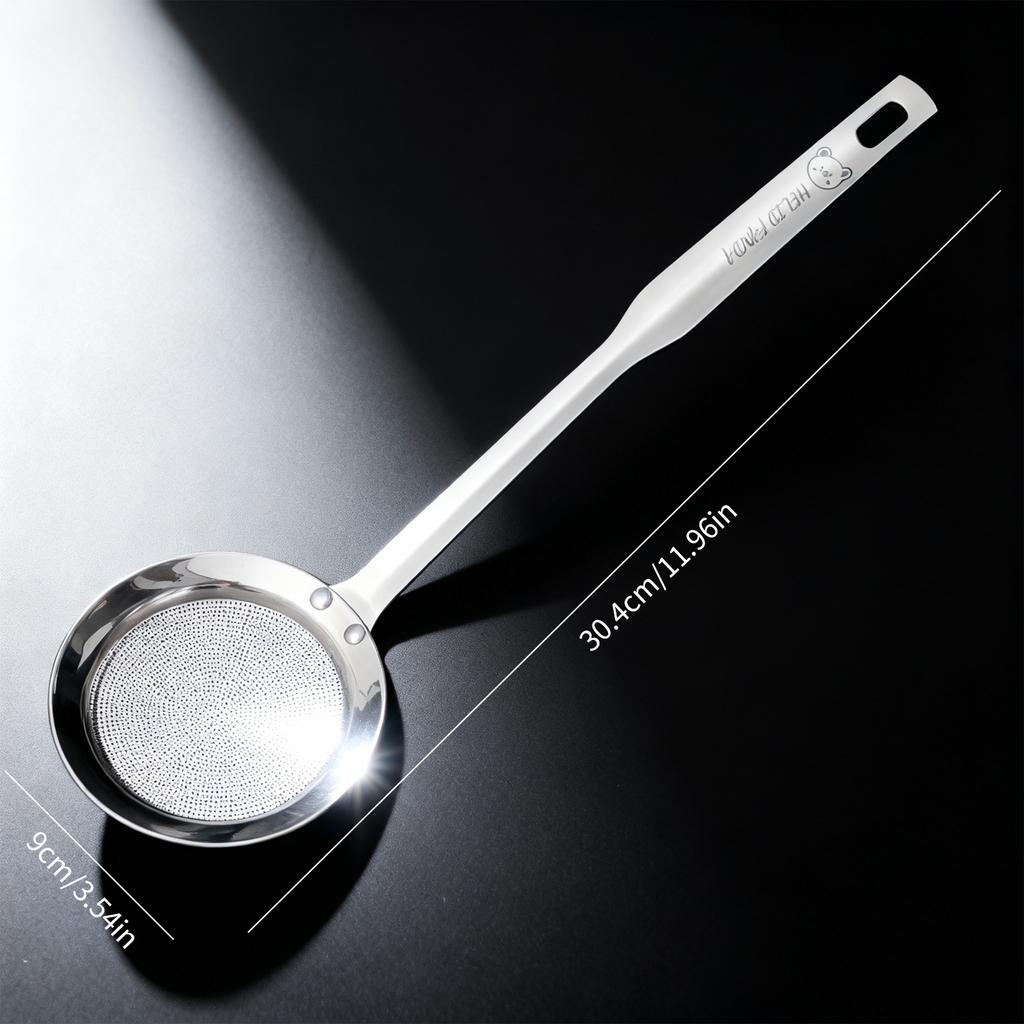 304 Edelstahl Feinmaschiges Sieblöffel Langlebiges Abtropfsieb Verbrühschutzgriff Rückstandsfilter Geschlitzter Löffel Küchenhelfer