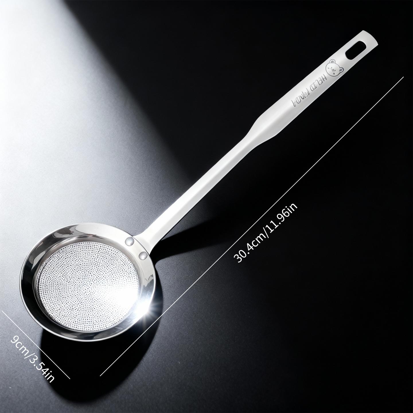 Длинная ручка Фильтр-ложка для остатков 304 Нержавеющая сталь Мелкое сито Пищевой дуршлаг Прочный дуршлаг Ложка-шумовка Кухонные гаджеты