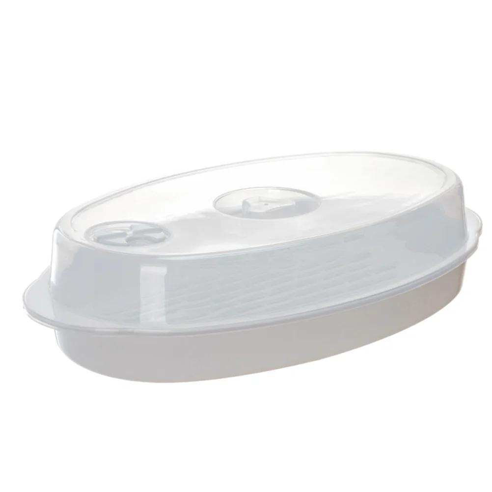 

Тарелка для рыбы на пару, Пароварка для рыбы для микроволновой печи, Спагетти с прозрачной крышкой белый