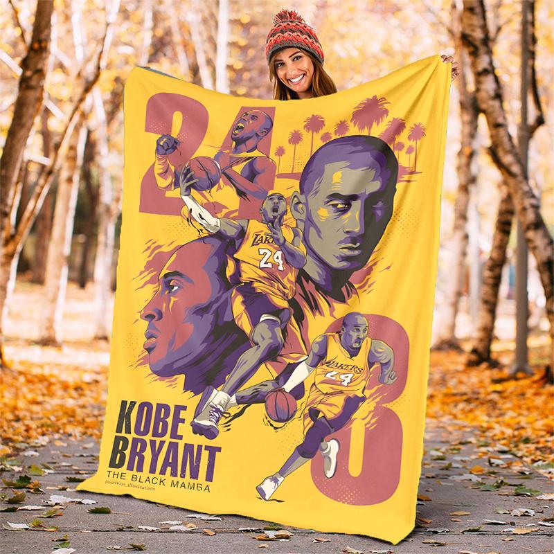 Great Basketball Player Flannel Blanket Soft All-Season Throw, Design for Camping, Car Travel, Hiking Sofa, Bed, Office Perfect Gift for Parties