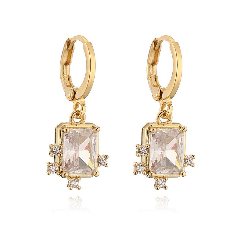 HECHENG, Small Pendant Earrings Shell Flower Sports Sweet and Cute Women's Zircon Party Earrings 1 Pair