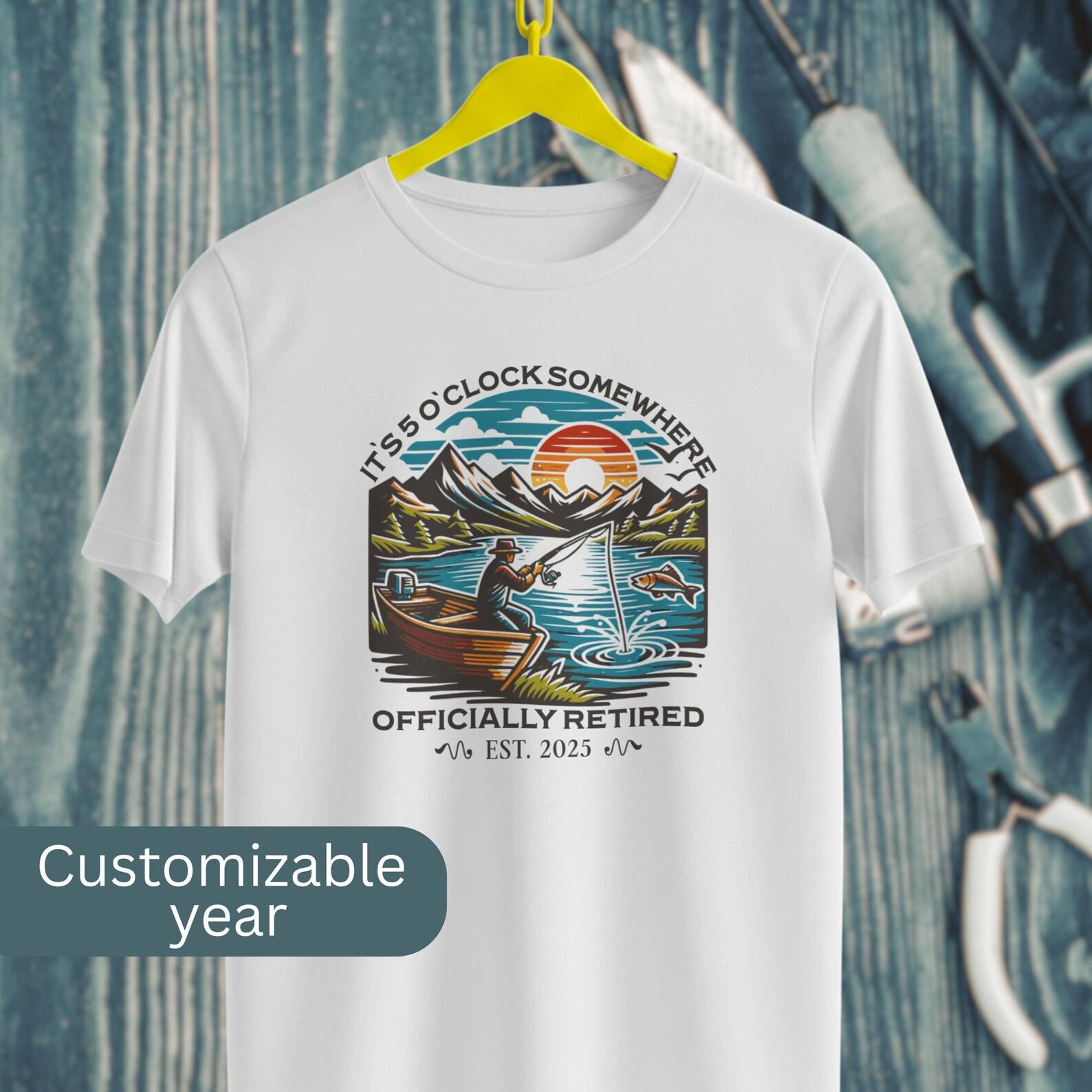 Retired Fisherman T-Shirt, Funny Retirement Gift, Fishing Design S