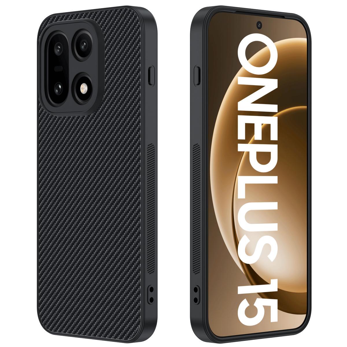 Suitable for OnePlus 15 mobile phone case Carbon fiber Kevlar pattern anti-drop ultra-thin OnePlus13 12 leather case protective case oneplus 15
