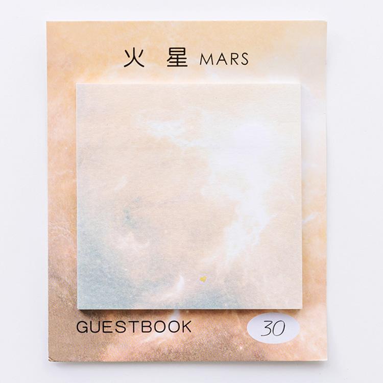 Square Aesthetic Planet Sticker Notes Tearable and Sticky Oil Paintings Note Pads, Notes and Messages Stickers Sticky Tabs