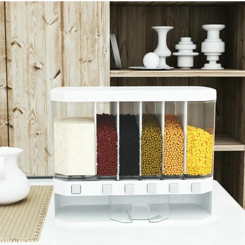 Grain and Cereal Rice Bucket Household Sealed Moisture-proof Kitchen Rice Storage Box Whole Grain Storage Dispenser