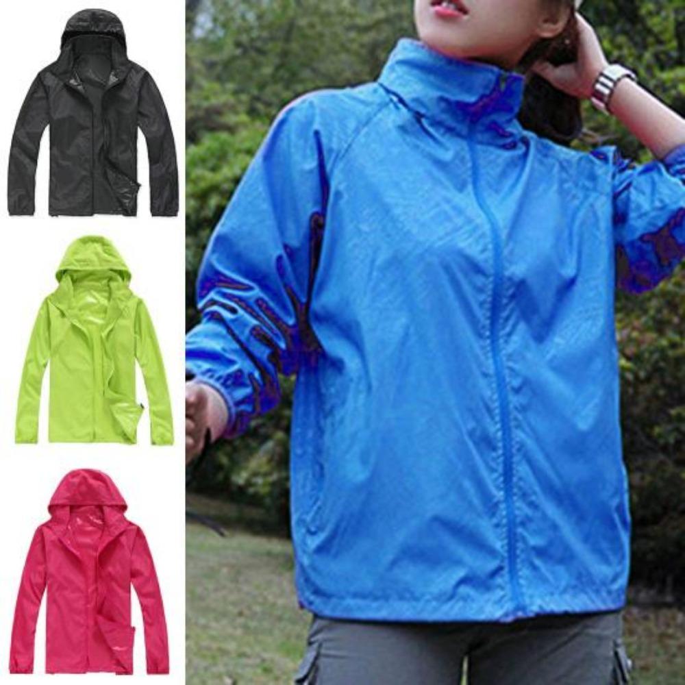 Women Men Solid Color Quick Dry Casual Outdoor Jacket Waterproof Windproof Sunscreen Sports Coat for Jogging