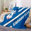 Cardiff Fc Crest Flannel Blanket, Soft Polyester, Modern Design, All-Season for Camping, Travel, Gifts for Holidays or Birthdays