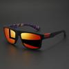 Premium Square Sports Polarized Sunglasses - Inner Temple Pattern, Comfort Fit for Cycling, Fishing, Beach & Leisure