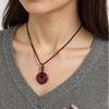 Imperial Purple Peace Buckle Cinnabar Necklace, Unisex Guardian God Pendant