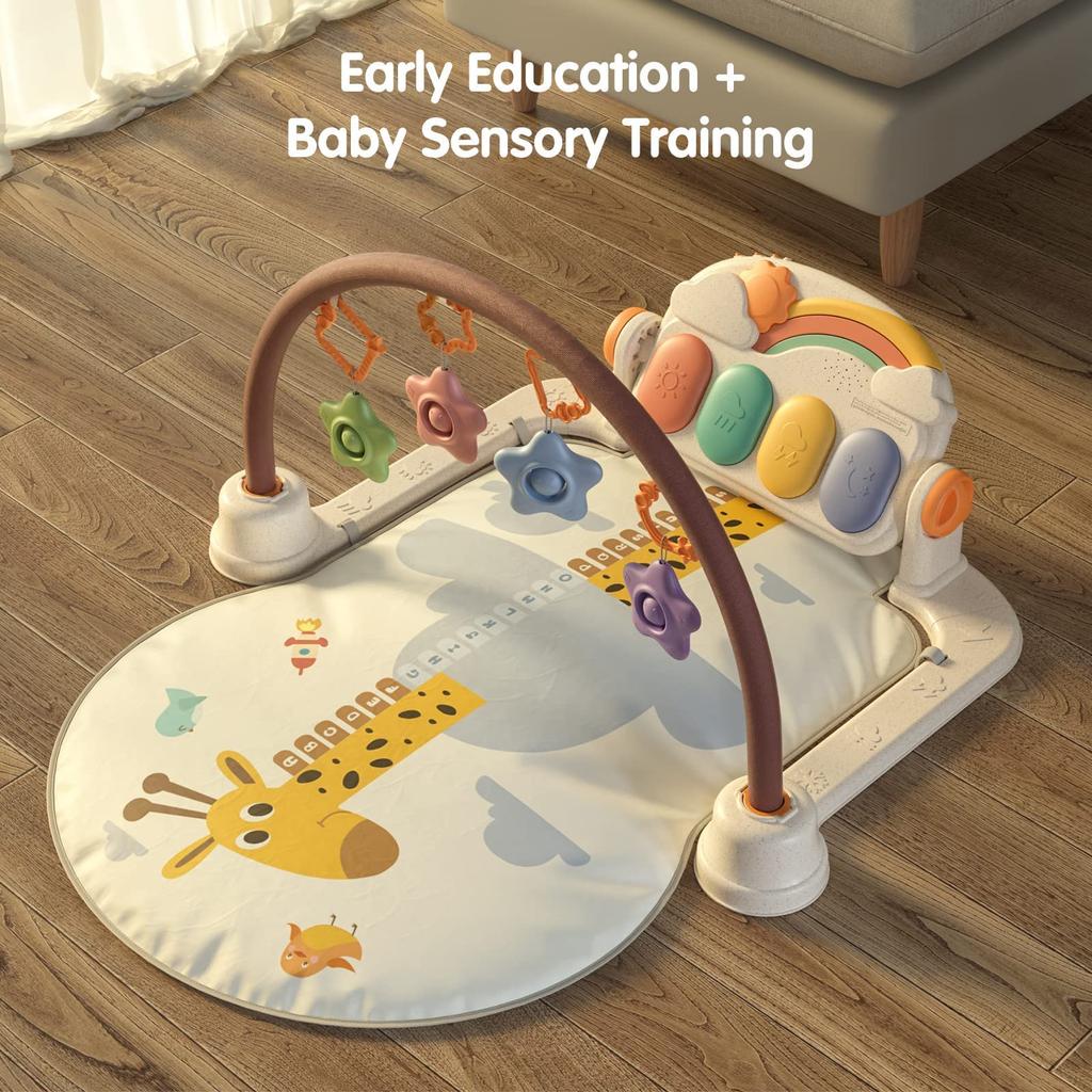 TUMAMA Kick and Play Piano Baby Gym, Baby Activity Play Gym, Hrací podložky pro raný vývoj Hračka Vánoční dárky pro miminka a novorozené chlapce dívky