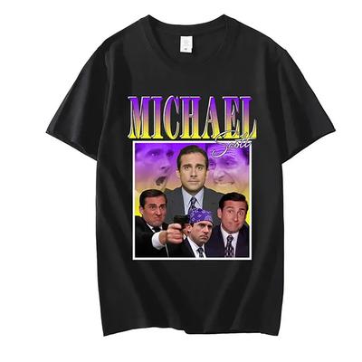 JRJZ Herrenbekleidung Übergroße Baumwoll-T-Shirts für Herren Kurzarm-T-Shirt für Herren von Michael Scott homame The Office #913144