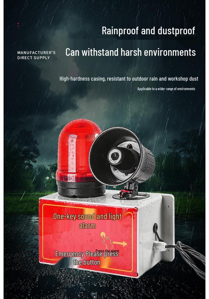 Hand-Cranked Wireless Sound & Light Alarm Device