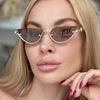 Half Frame Metal Cat's Eye Retro Elegant Ladies Fashion Sunglasses Suitable for Summer Vacation Beach Accessories