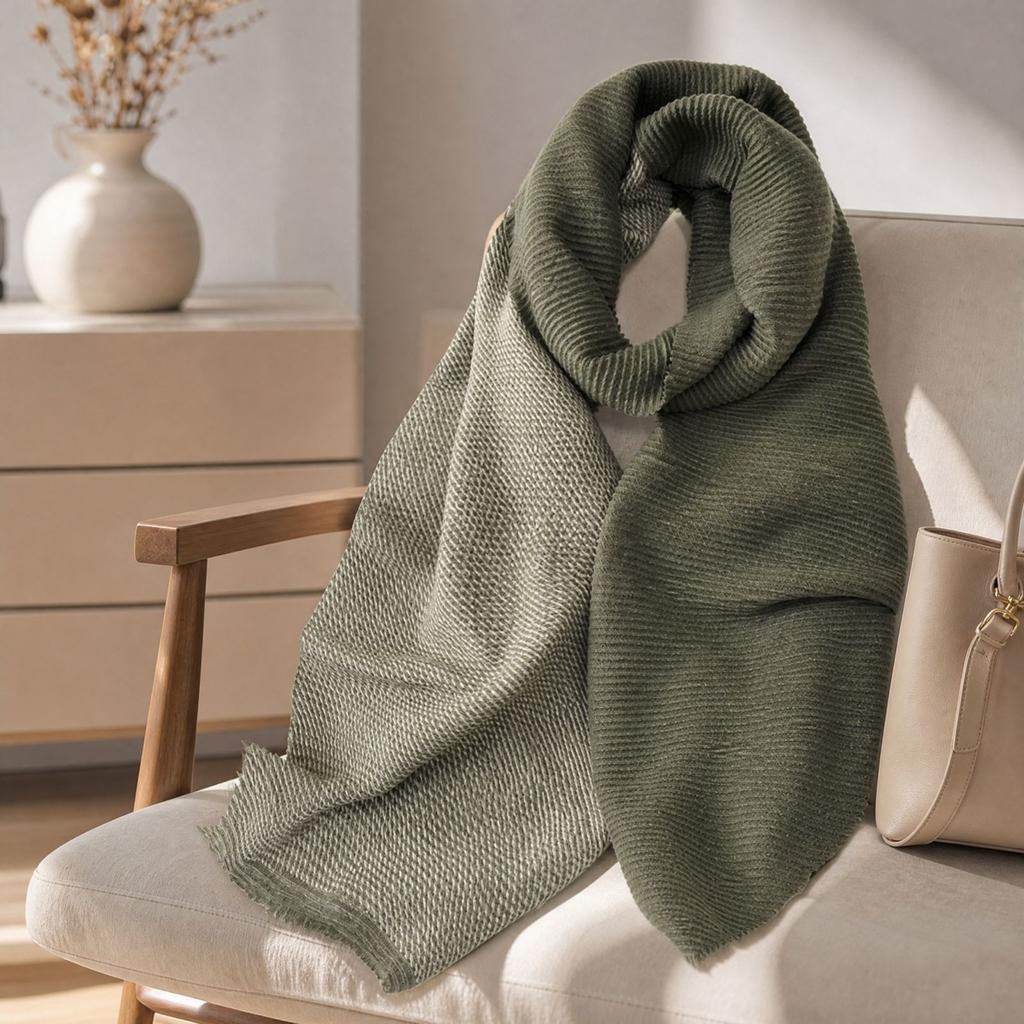 Women's Color Block Scarf Versatile Elegant Shawl Wrap for Fall Winter Everyday Wear