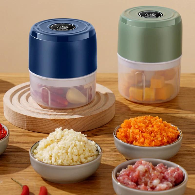 Electric Food Chopper Garlic Crusher Meat Grinder Mini Garlic Press Vegetable Chopper Masher Machine USB Kitchen Gadgets