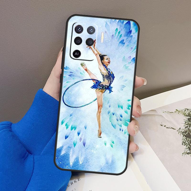 Gymnastics Oil Painting For OPPO Find X3 X5 Pro A9 A5 A31 2020 A15 A16 A52 A72 A1K A83 A91 A54 A74 A94 A53S Case