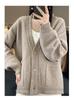 Stylish Women's V-Neck Wool Cardigan - Autumn/Winter Knitwear Sweater