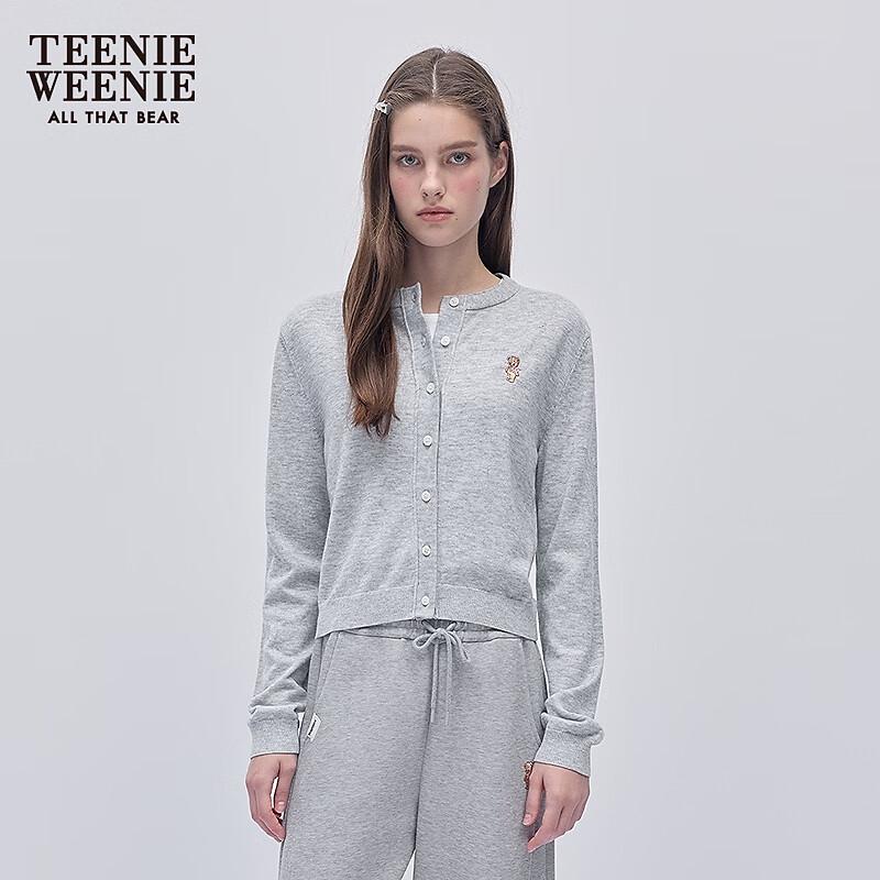 Teenie Weenie Bearnova Women's 2025 Winter Embroidered Knit Cardigan