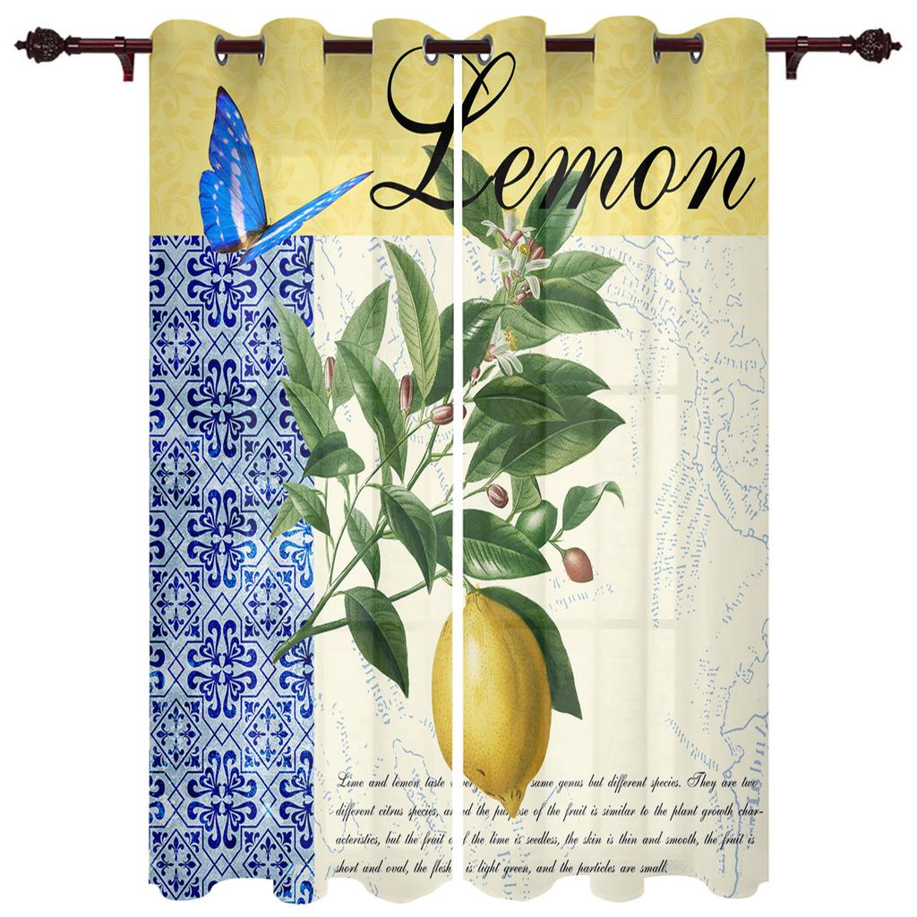 Грейпфрут Лимон Акварельная Живопись Оконные Шторы Домашний Декор Шторы Для Гостиной Шторы Для Кухни Панельные Шторы Для Спальни