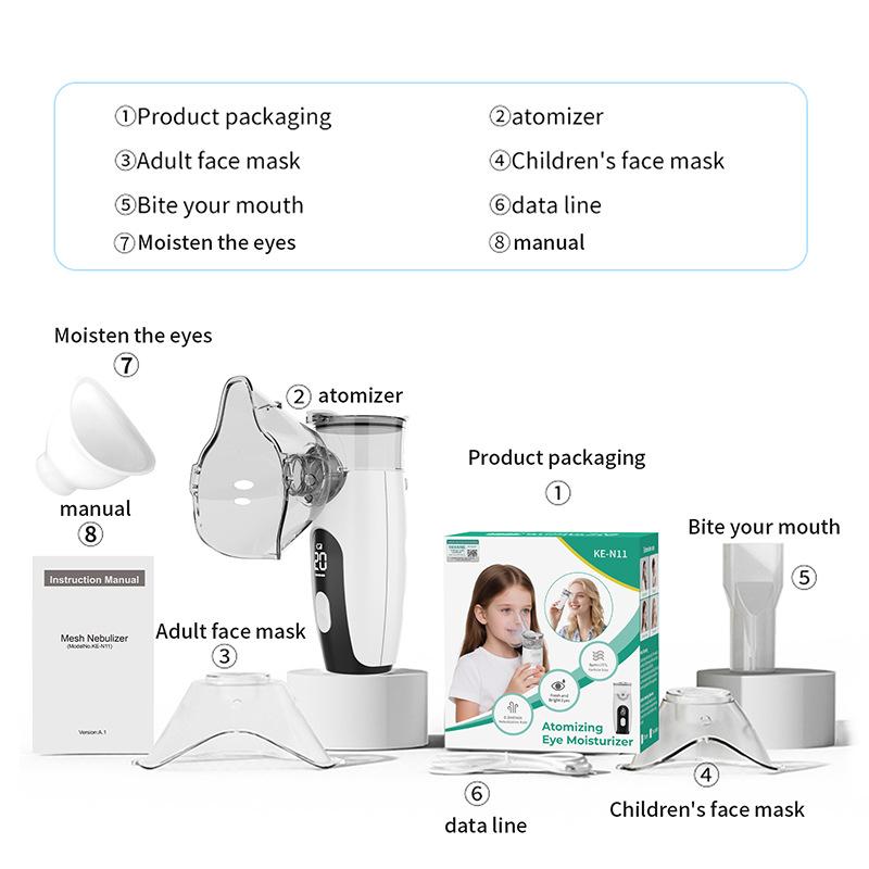 Portable Nebulizer and Eye Mist Sprayer Handheld Machine for Kids Adult Cool Mist Steam Mesh Inhalers for Breathing Problems Travel or Home Use