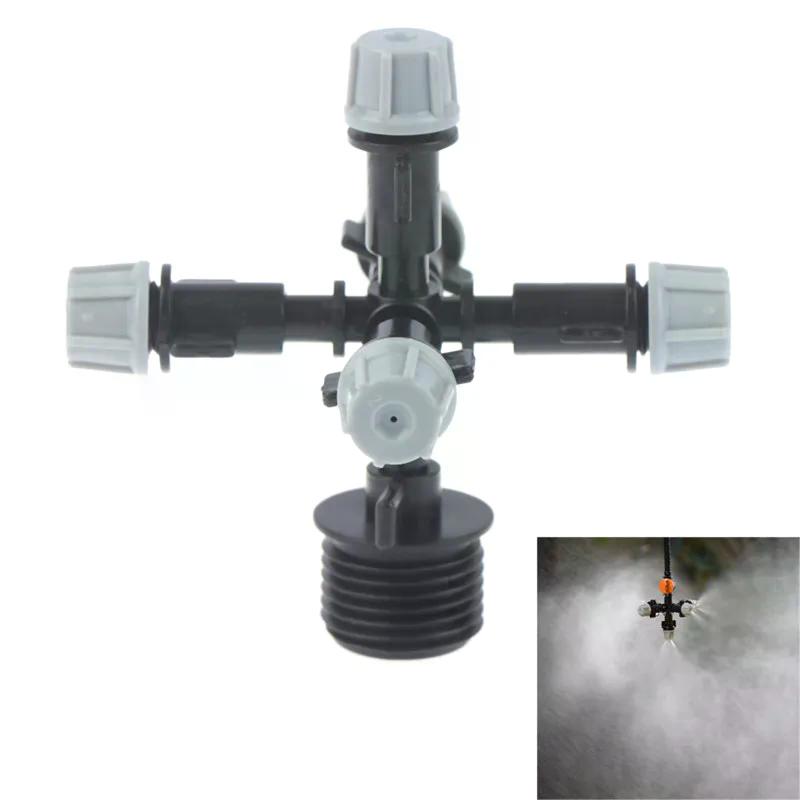 1set Hanging Anti Drip Misting Nozzle Cross Atomizing Nozzle Fog WATER SPRAY To Greenhouse Drip Irrigation