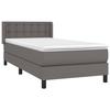 3130749 vidaXL Lit à sommier tapissier avec matelas Gris 80x200 cm Similicuir