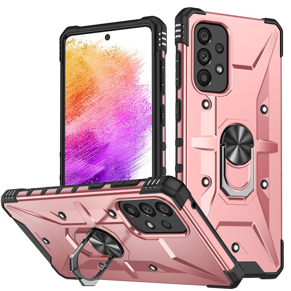 Obrót o 360° magnetyczny metalowy stojak na telefon etui na Samsung Galaxy S24 S23 S22 S21 A73 A54 A53 A52S A34 A33 A32 odporny na wstrząsy pokrowiec pancerny