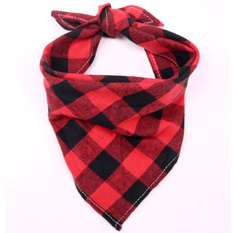 Haustier Hund Bandanas Baumwolle Karomuster Waschbar Dreieckiges Halstuch Lätzchen Fliege Halsband Speichelhandtuch Für Katze Hund Haustier Kostüm Zubehör (Red,S) rot
