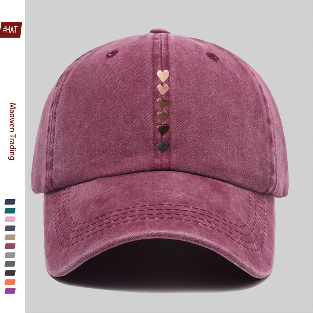 Pc Striped Heart Print Baseball Cap Multiple Heart Pattern Design Sun Hat Party Decoration Hat Comfortable And Lightweight T