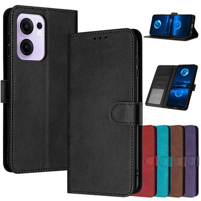 Magnetisk Flip Cover Læderetui Til OPPO Reno13 F Reno12 FS Reno 11F 12F 13F 11 12 13 Pro 5G Etuier Ensfarvet Hudpung Tasker