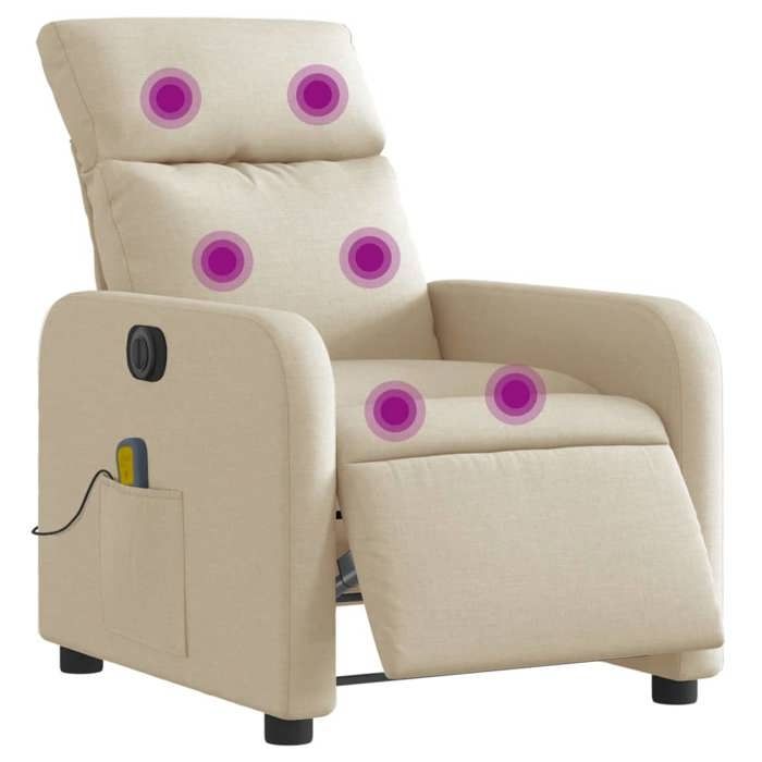 VidaXL Fauteuil Inclinable de Massage Électrique, Chaise de Relaxation avec Dossier et Repose-pied Réglables, Siège de Salon 3206698