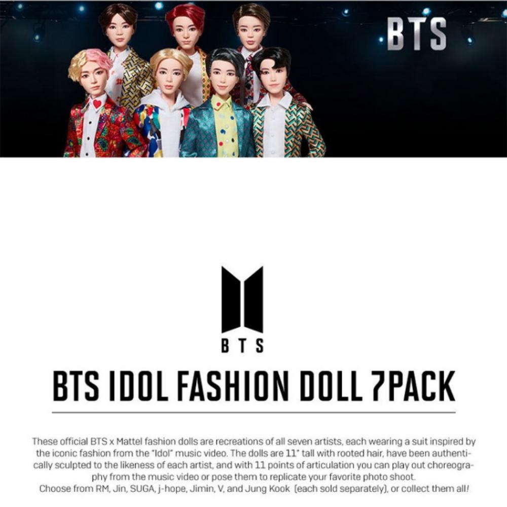 Oficjalna Lalka Mody BTS Zestaw 7 Sztuk Mattel Gadżety BTS Lalka Przegubowa Idol Produkt do Pakowania Prezentów