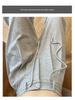 Women's High-Waist Gray Sweatpants - Summer Wide-Leg Floor-Length, Casual Loose American Style with Drawstring.