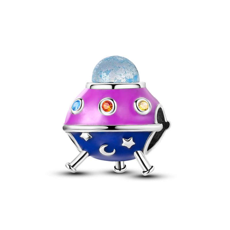 Fit Original Bracelet Copper Butterfly Flowers Cube Purple Charms Pendants For Women Jewelry Making Gift