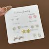 Korean Version of Niche One-week Stud Earrings Set Ins Cute and Small Alloy Electroplating Temperament Point Diamond Earrings
