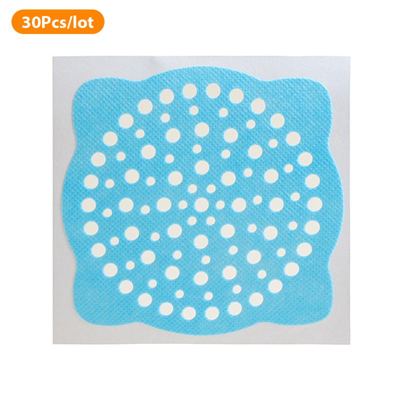 30Pcs Disposable Sink Filter Shower Drain Sticker Drain Hair Catcher Drain Cover