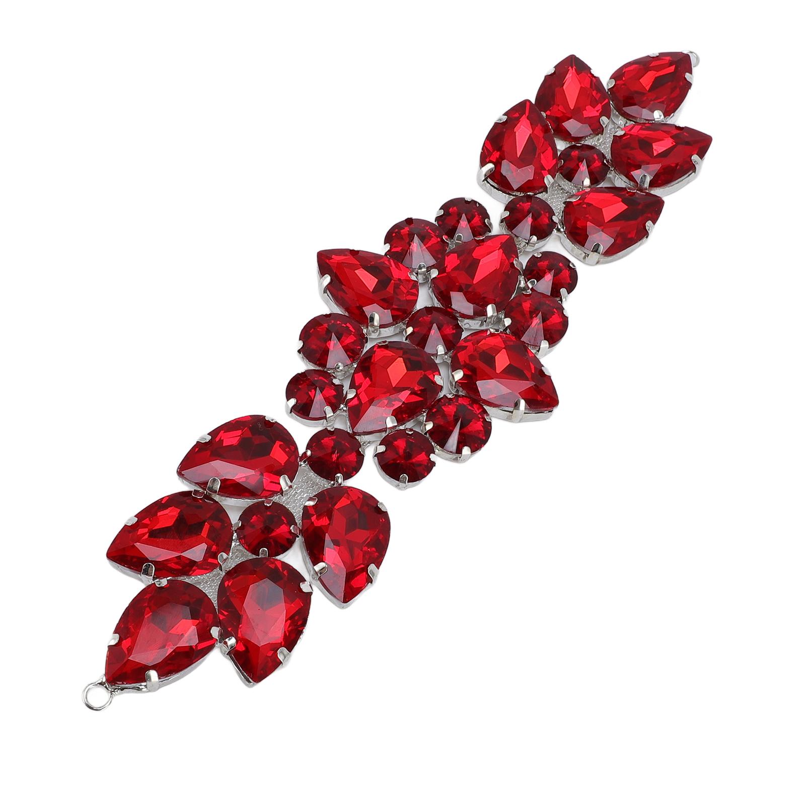 

Стразова прикраса на ремінець, кришталь-крапля води, короткий ланцюжок для взуття, сумки, сукні, аксесуар, червоний червоний