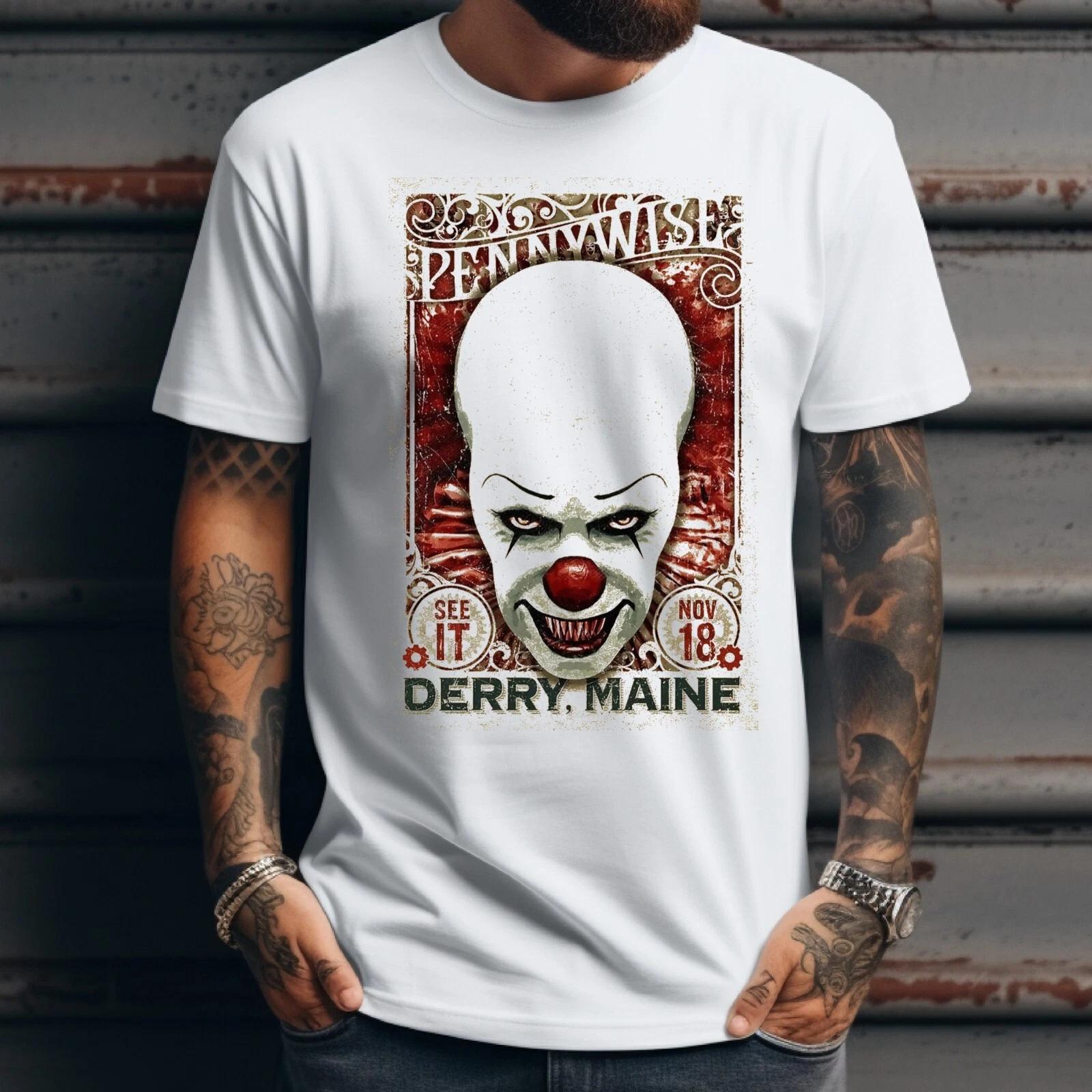IT Pennywise Horror Movie T-Shirt White S-3XL M