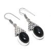 Black Onyx Gemstone Handmade 925 Sterling Silver Jewelry Earring 1.85" KJ-808