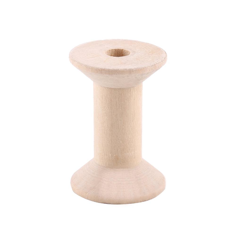 10pcs 1.85 X 1.22in Natural Wood Thread Spools Lightweight Wooden Spools  DIY Sewing